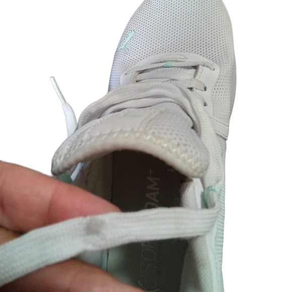 PUMA‎ Women's Pacer Net Cage Soft Foam Sneakers ~ White & Mint Sz. 10 - Picture 4 of 12